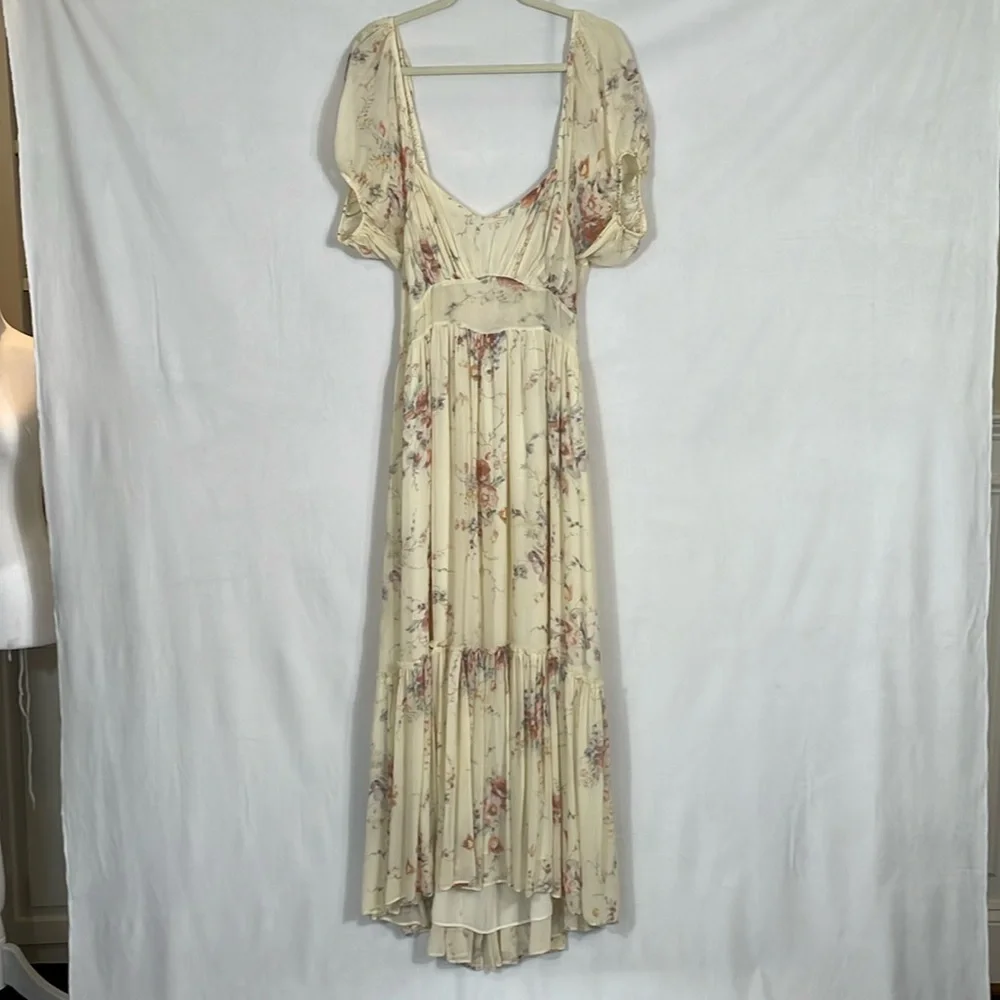 LoveShackFancy Angie Dress Size 6 Delicate Floral 100% Silk Maxi Dress - Picture 2 of 13